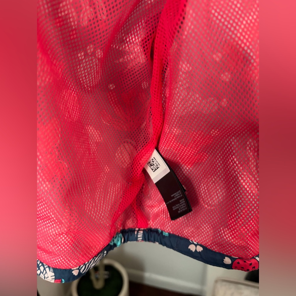 The North Face Kids Navy Rain Jacket with Coral and Teal Cactus Print - Picture 4 of 5